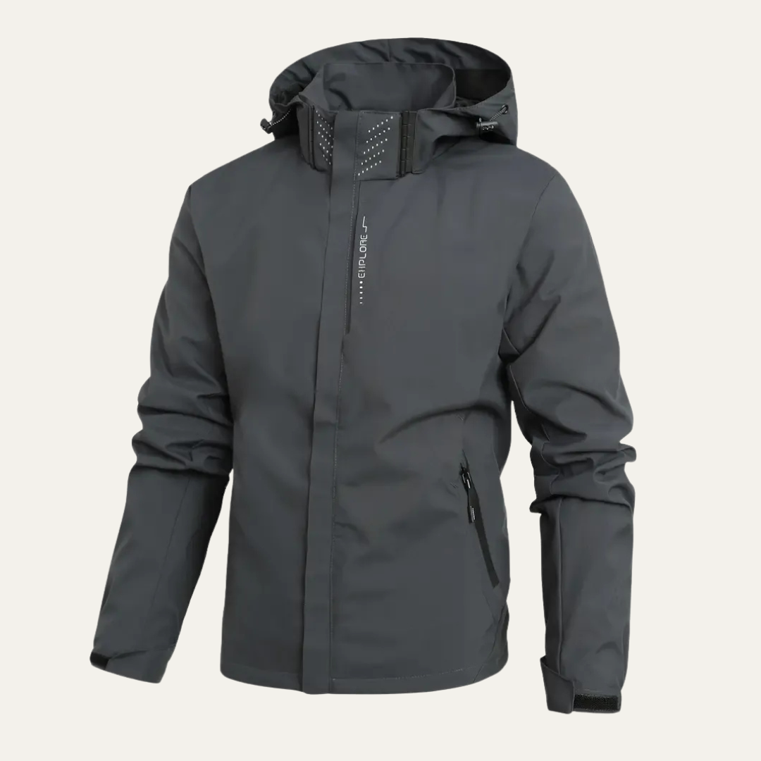 Men’s Waterproof Windproof High Neck Outdoor Shell Jacket
