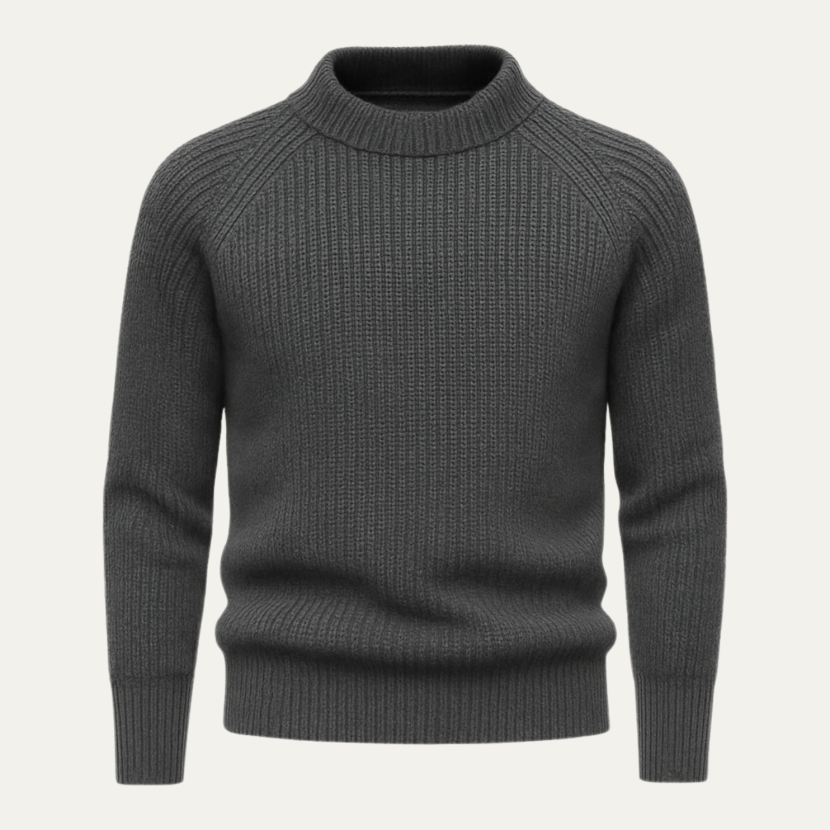 Men’s Raglan Sleeve Wide Ribbed Knit Sweater