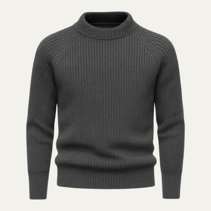 Men’s Raglan Sleeve Wide Ribbed Knit Sweater