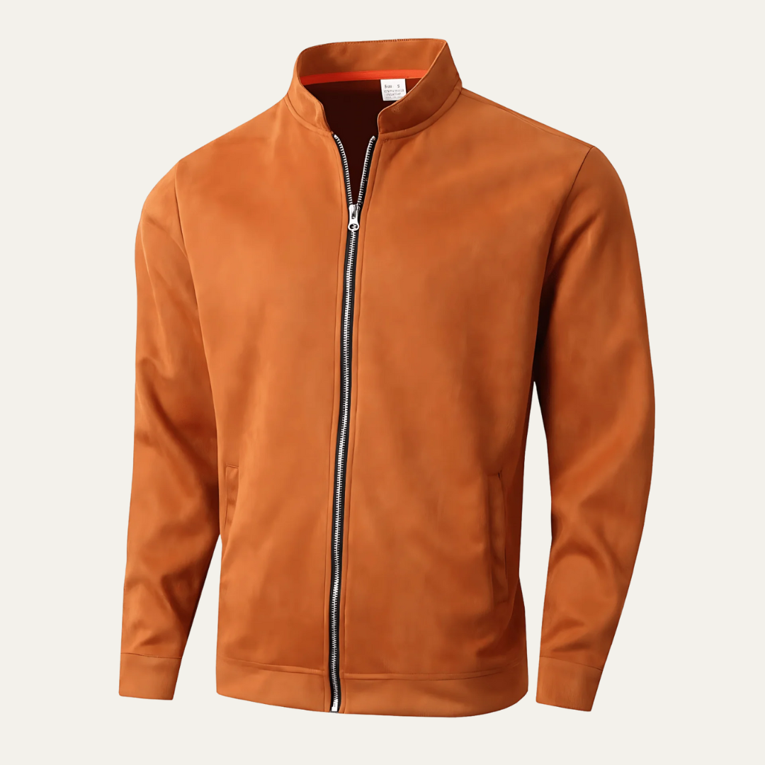 Men’s Minimalist Stand Collar Track Bomber Jacket
