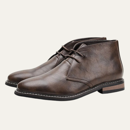 Men’s Minimalist Leather Look Chukka Boots