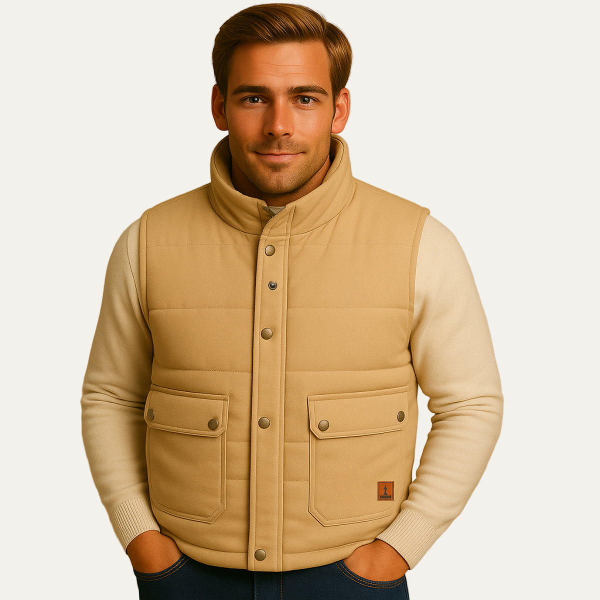 Men’s Quilted Stand Collar Puffer Vest