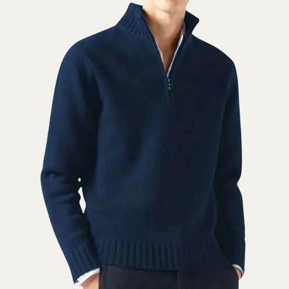 Men’s Ribbed Collar Quarter Zip Sweater
