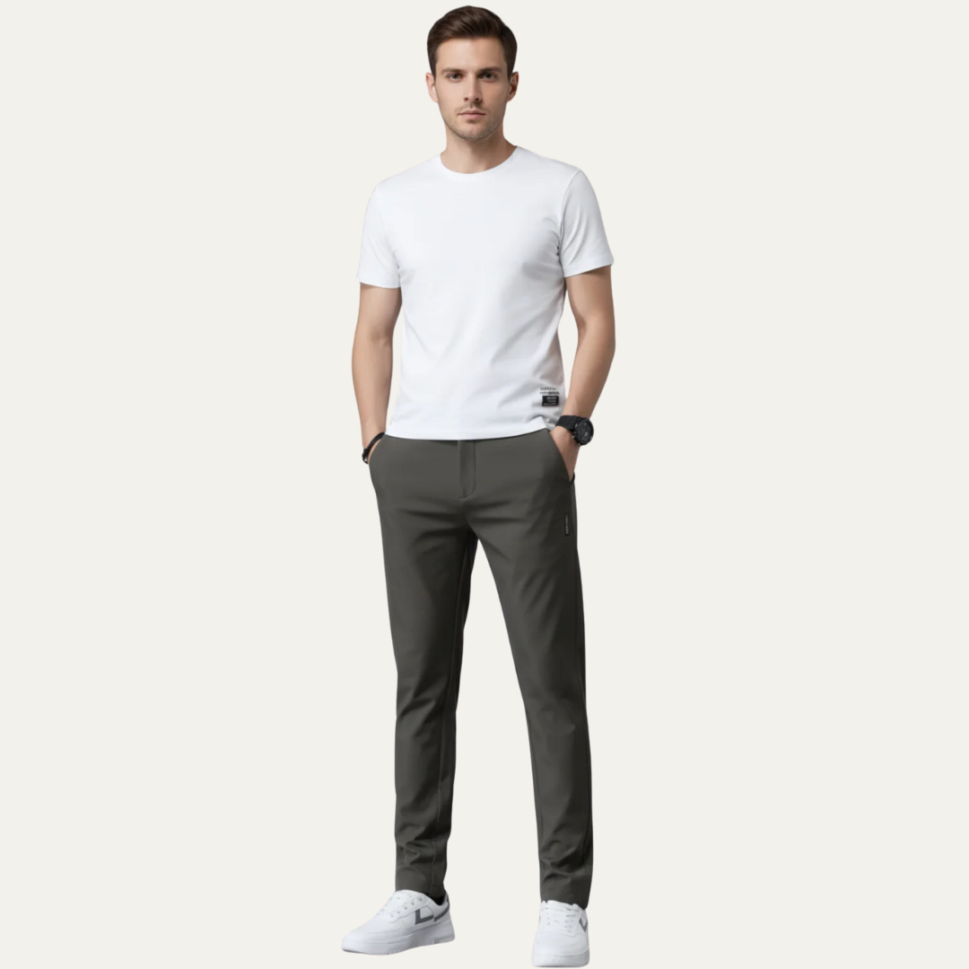 Men’s Slim Fit Flat Front Stretch Pants