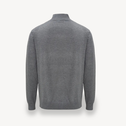 Men's Gray 1/4 Zip Knit Sweater