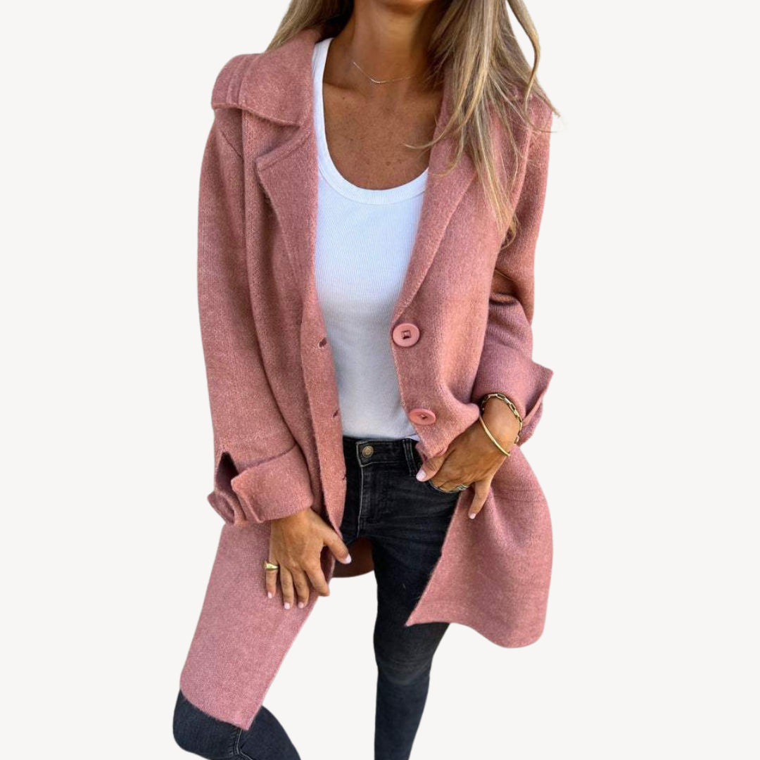 Women's Wool Blend Longline Button Front Coat