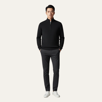 Men’s Tailored Zip Up Knit Sweater