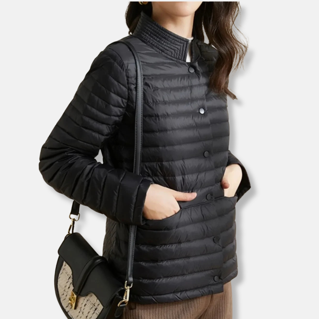Sienna Quilted Jacket | Slim Fit Stand Collar Jacket
