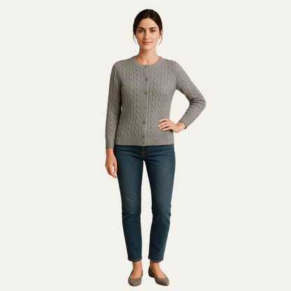 Women’s Cable Knit Button-Front Cardigan