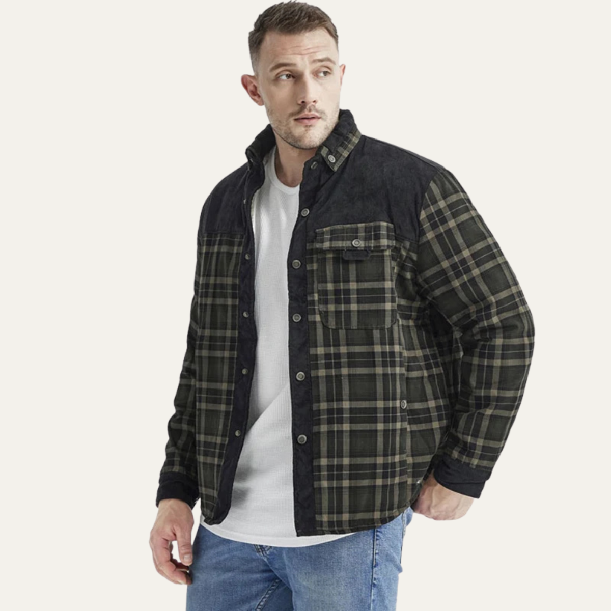 Men’s Solid Fleece Hoodie with Sherpa Lining