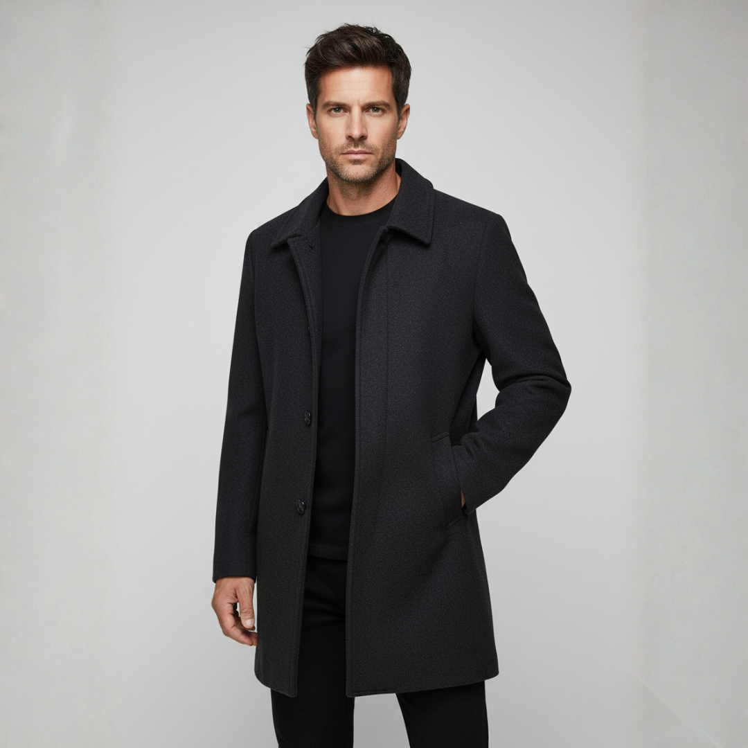 Stylish Grey Wool Coat