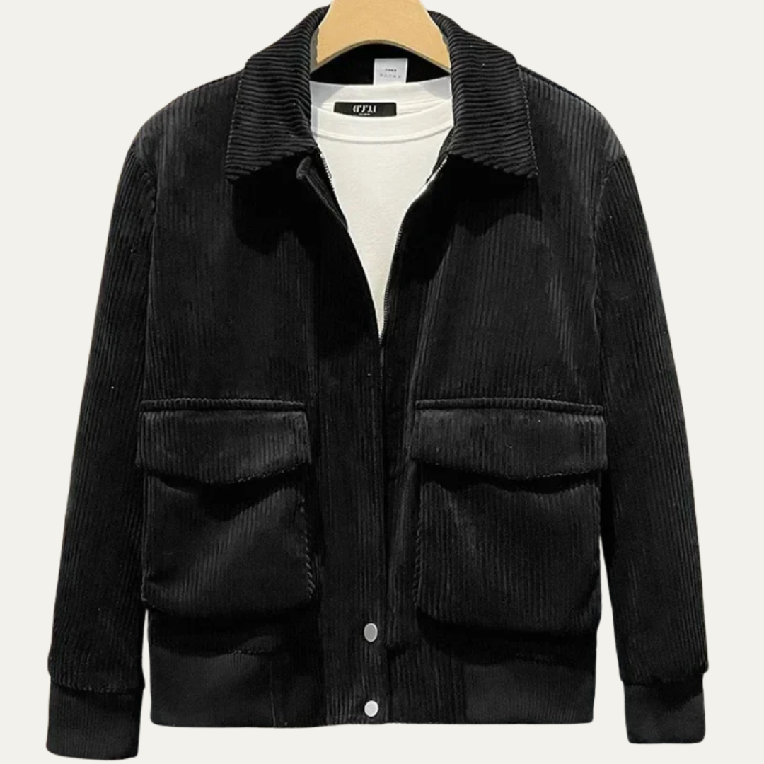 Men’s Corduroy Snap Front Casual Jacket