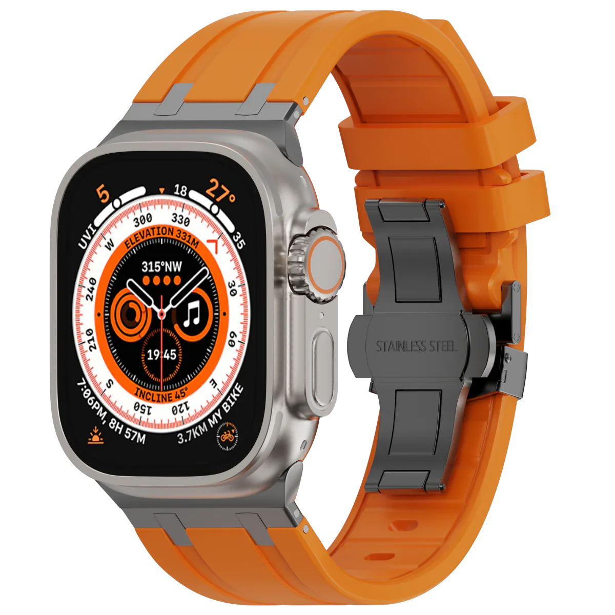 Soft Silicone Apple Watch Band With Metal Clasp