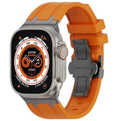 Soft Silicone Apple Watch Band With Metal Clasp