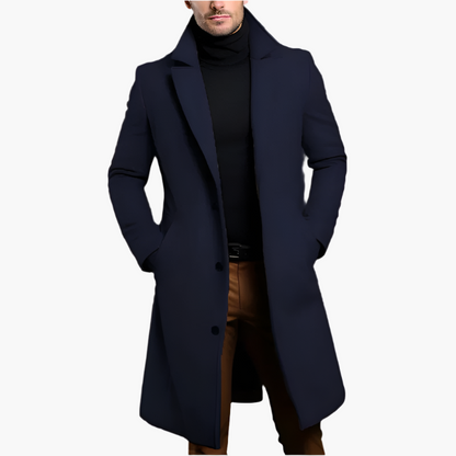 Men’s Long Single Breasted Formal Topcoat