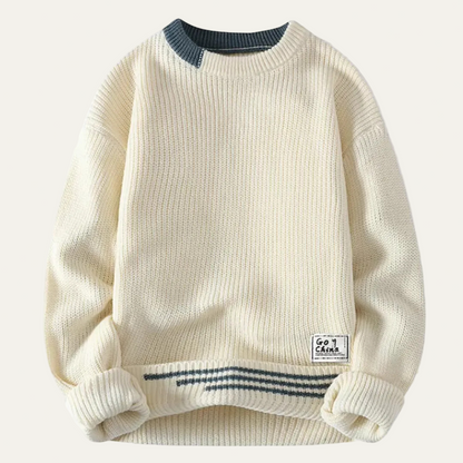 Men’s Ribbed Stripe Trim Sweater