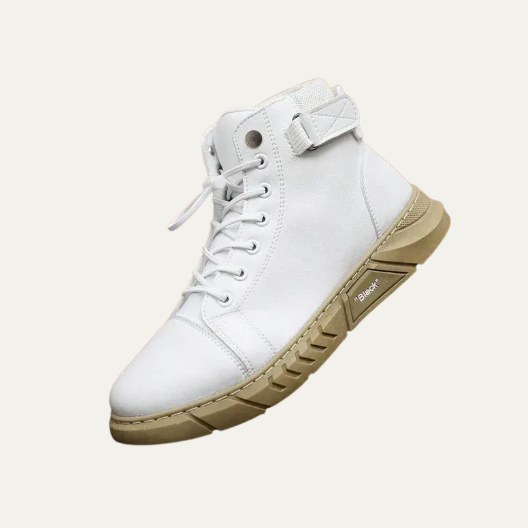 Men’s High Top Sneaker Boot with Strap and Lug Sole