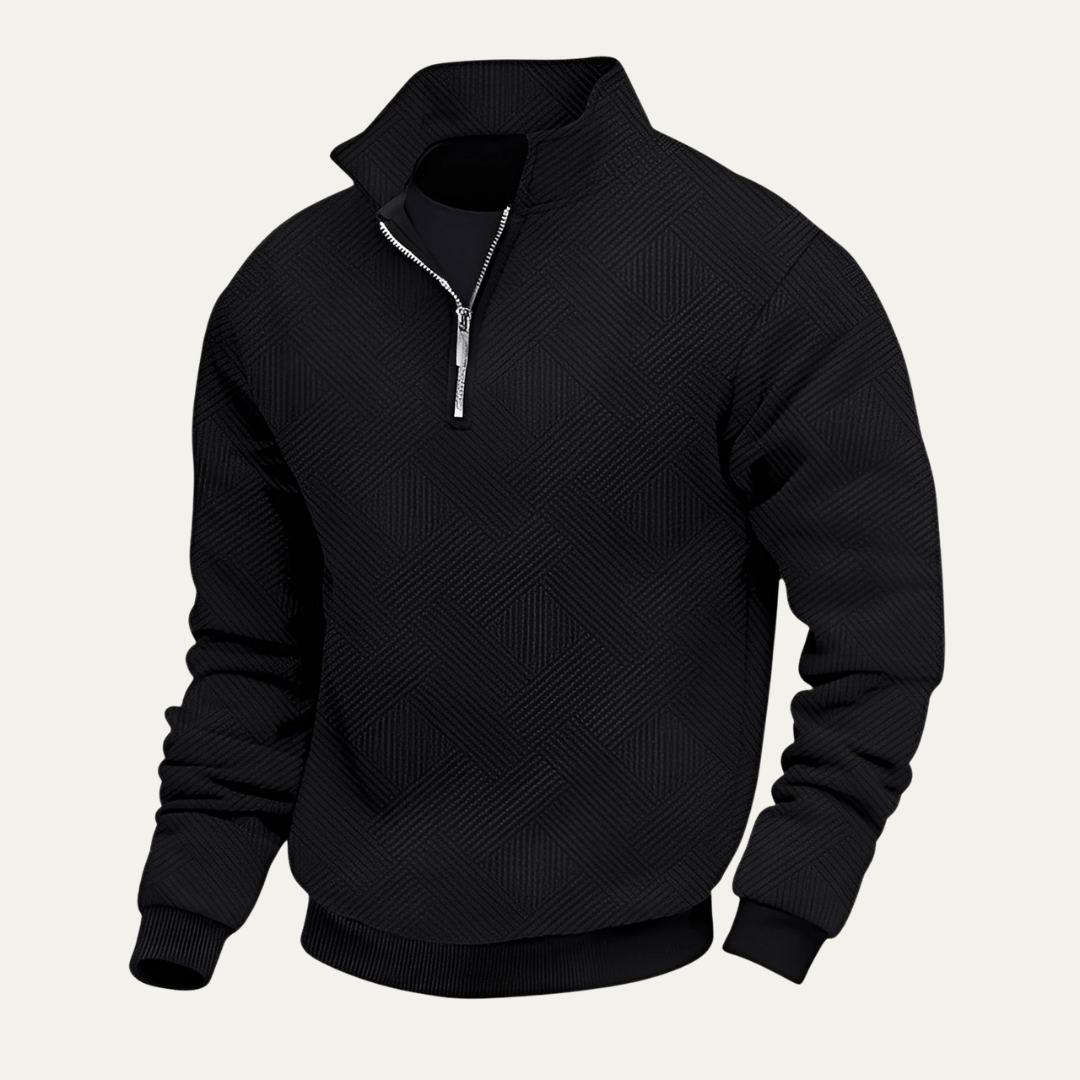 Men’s Geometric Textured Quarter Zip Pullover