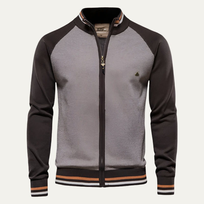 Men’s Color Block Raglan Sleeve Full Zip Jacket