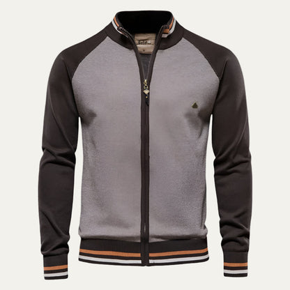 Men’s Color Block Raglan Sleeve Full Zip Jacket