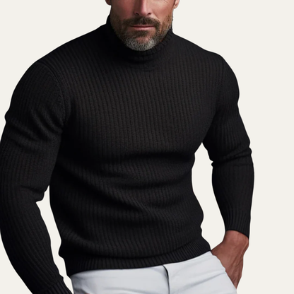 Men’s Ribbed Knit Turtleneck Sweater