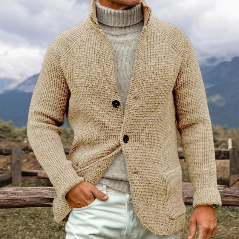 Classic Crew Neck Knitted Jacket