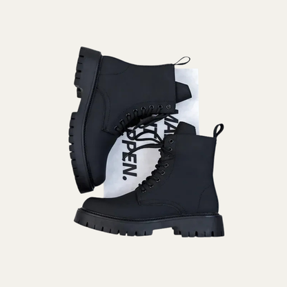Men’s High Shine Cap Toe Combat Ankle Boots