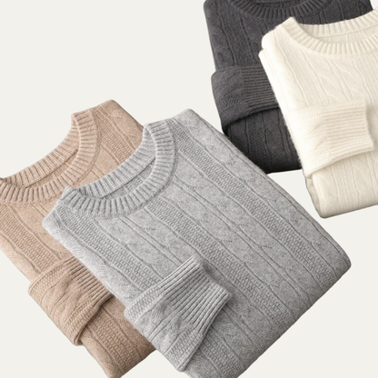 Men’s Classic Cable-Knit Crewneck Sweater