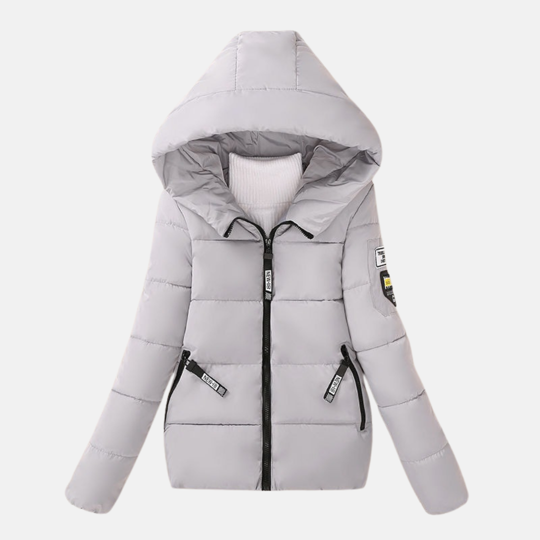 Women’s Quilted Coat – Relaxed Fit – Hooded – Zipper Front – Padded Insulated Warmth