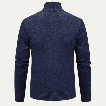 The Chianti Men’s High Neck Winter Zip Up Knit Cardigan