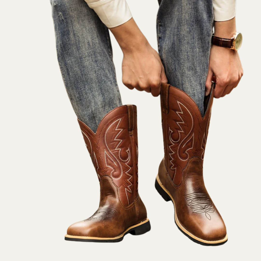 Men’s Embroidered Tall Western Cowboy Boots