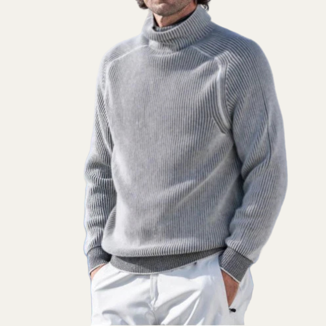 Men’s Heavy Rib Knit Turtleneck Sweater