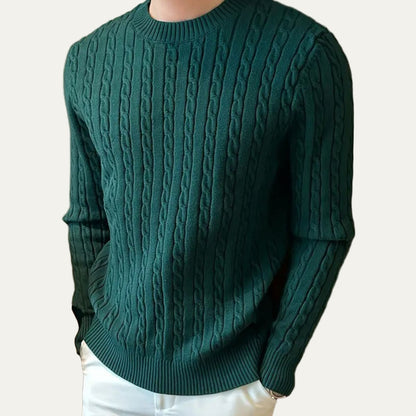Men’s Classic Vertical Cable Knit Sweater
