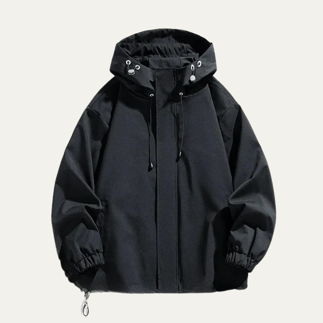 Men’s Minimalist Hooded Water Resistant Shell Jacket