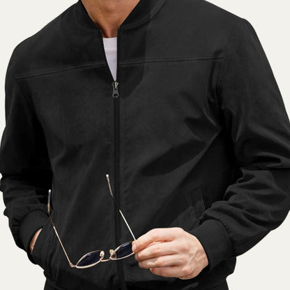 Men’s Casual Suede Look Bomber Jacket