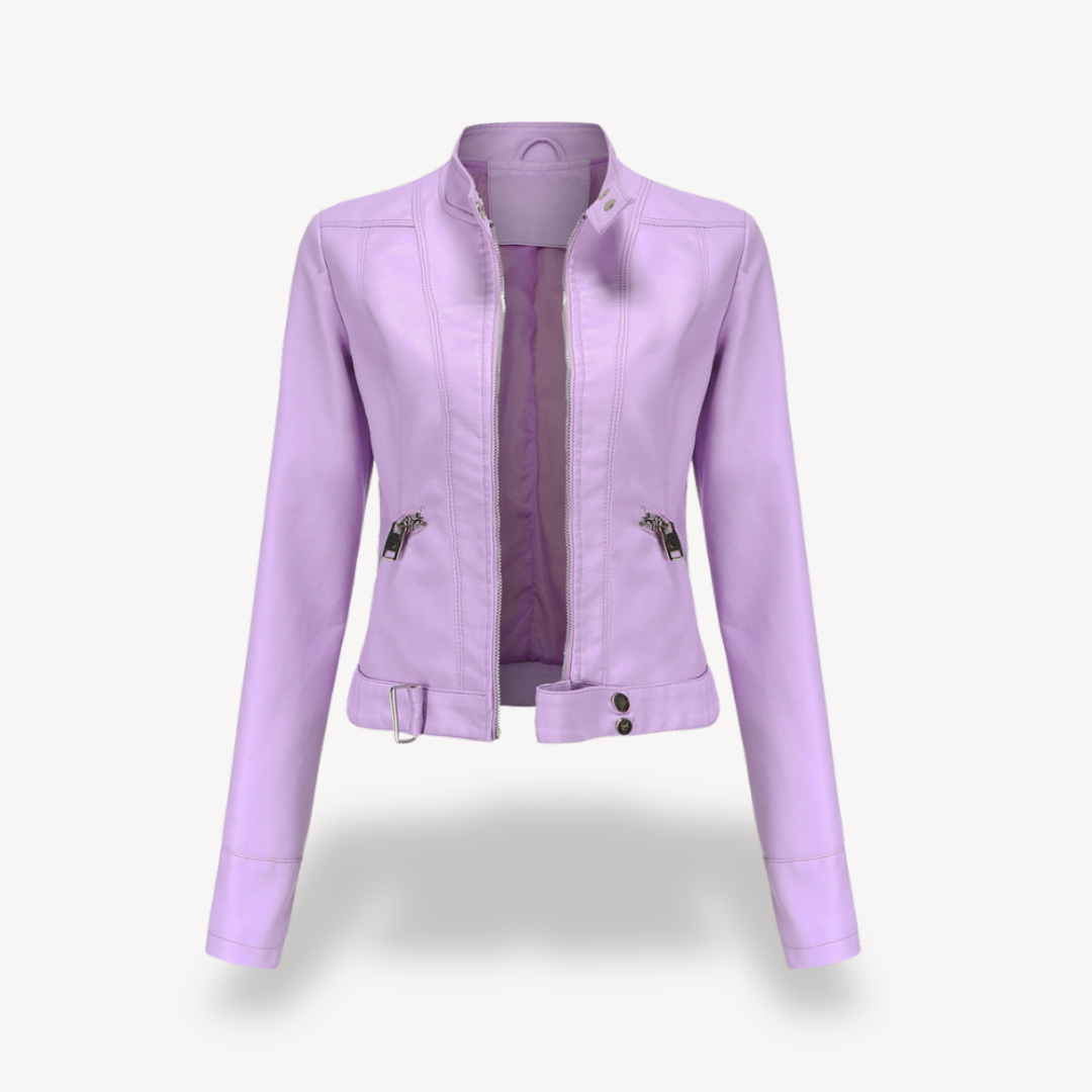 Faux Leather Biker Jacket for Women