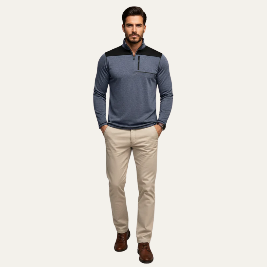 Men’s Quarter Zip Technical Pullover With Chest Pocket