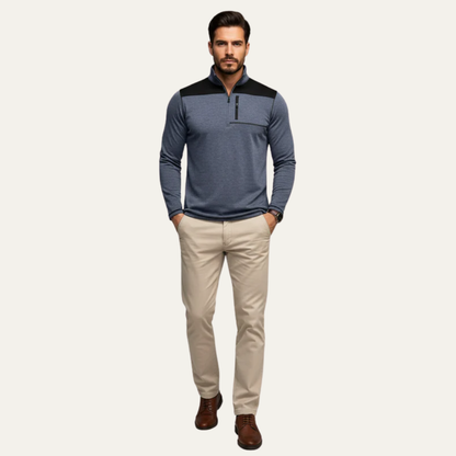Men’s Quarter Zip Technical Pullover With Chest Pocket