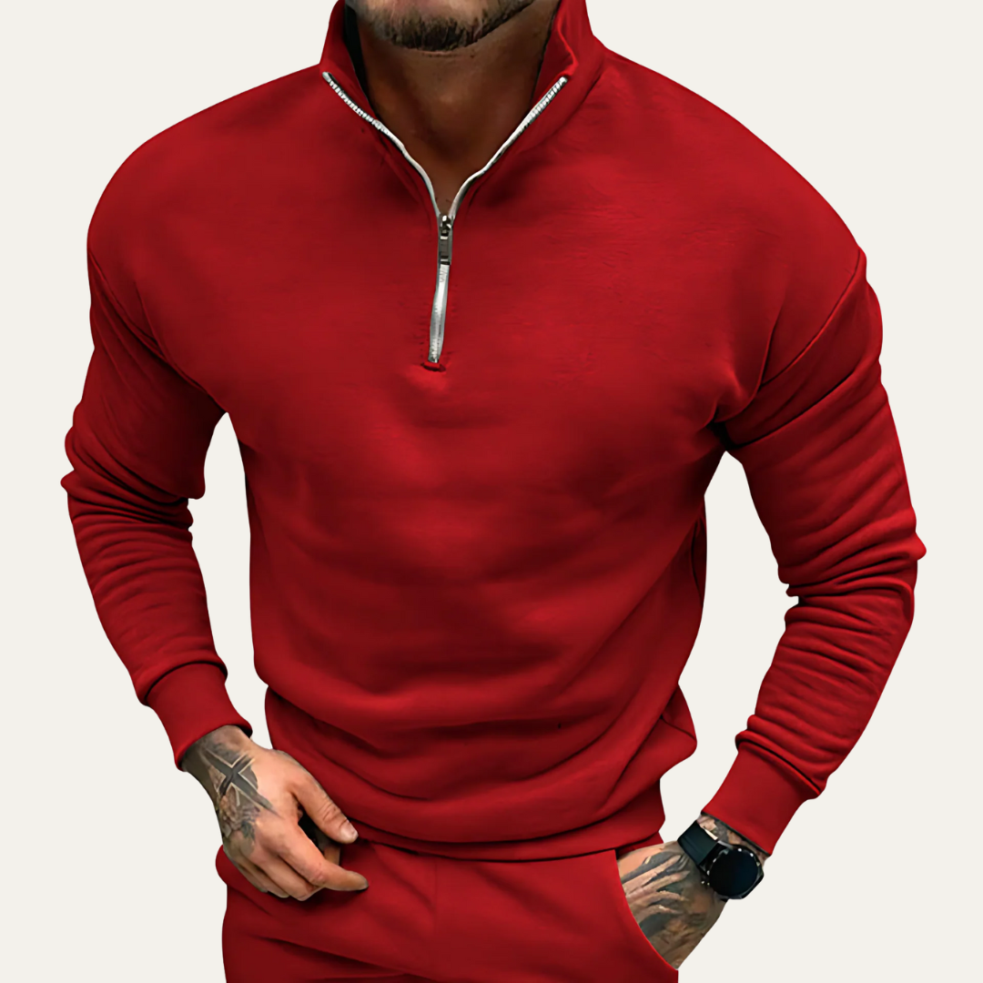 Men’s Casual Quarter Zip Athletic Pullover