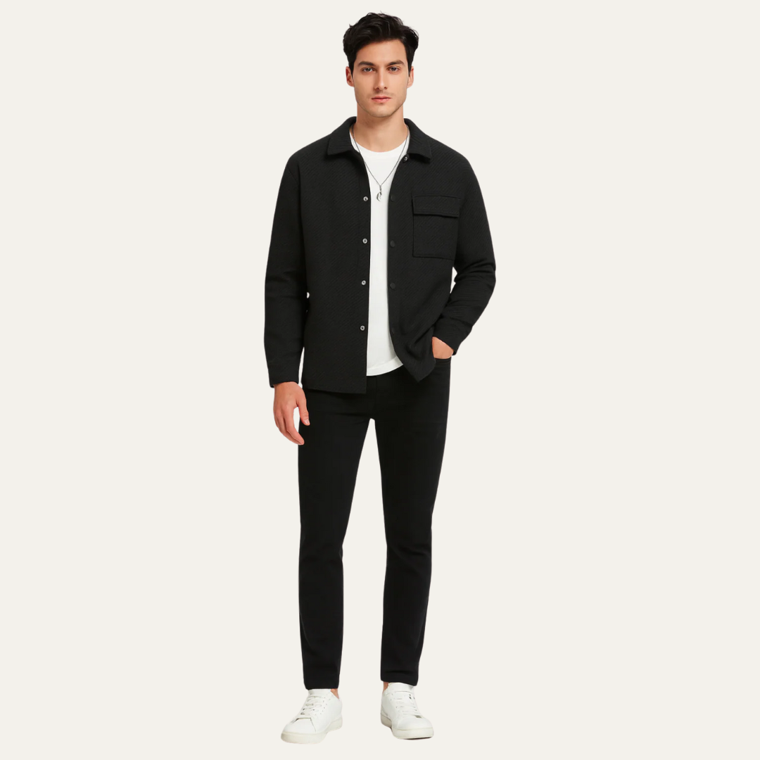 Men’s Textured Quilted Shacket