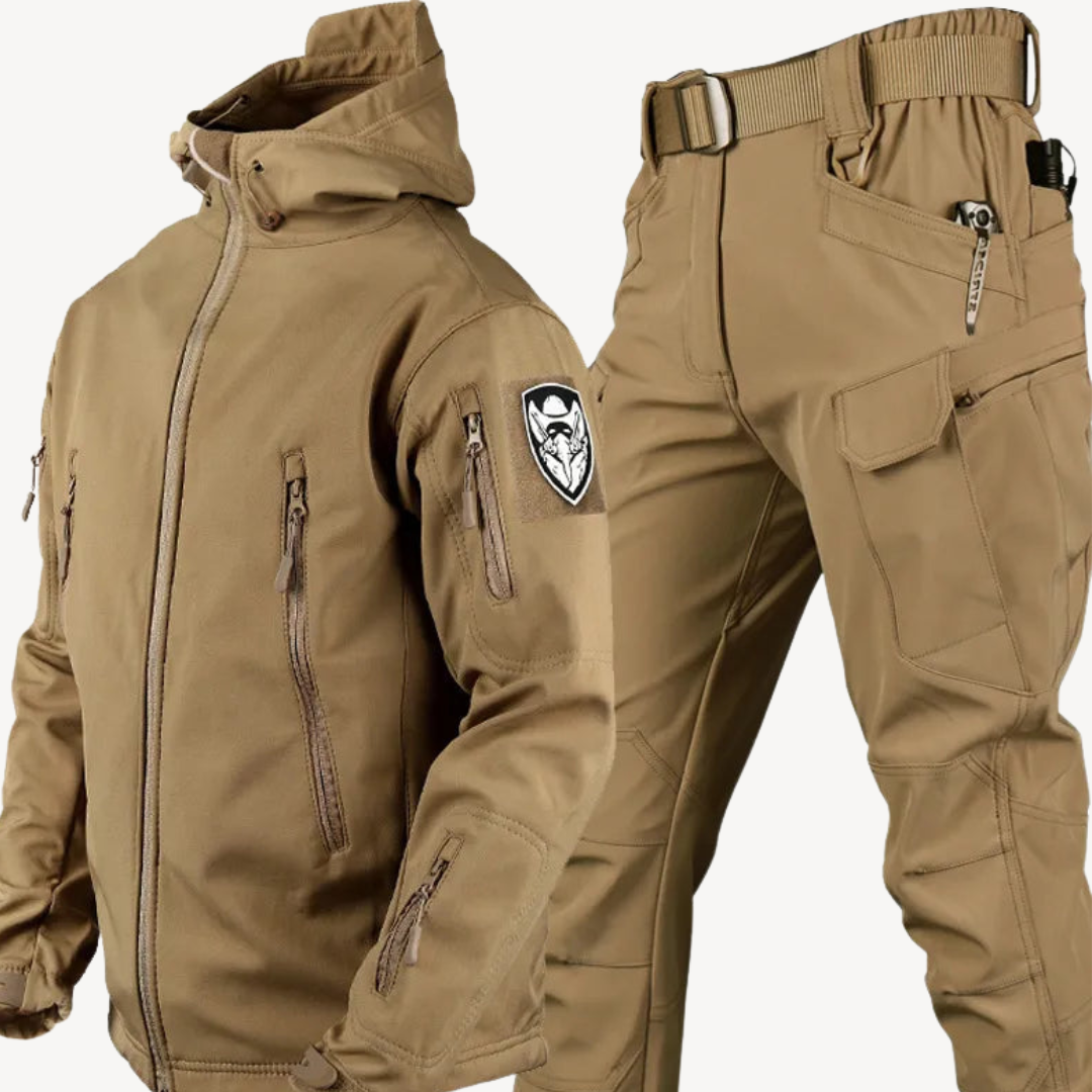 Men's Softshell Tactical Jacket and Cargo Trousers Set