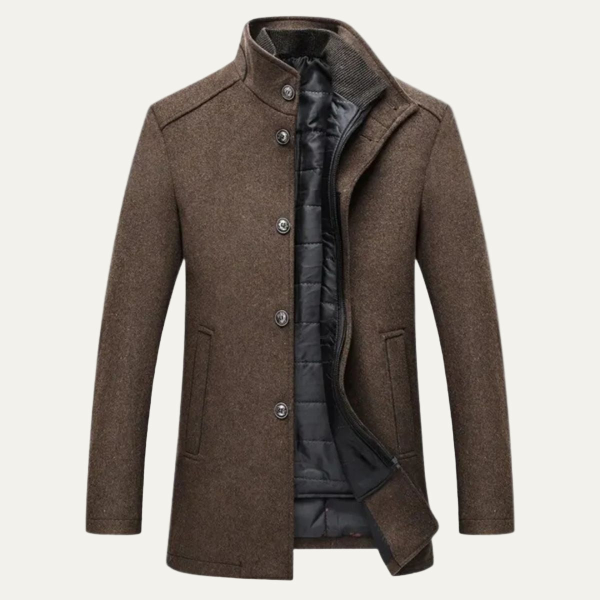 Men’s Double Layer Light Coat with Quilted Inner Vest