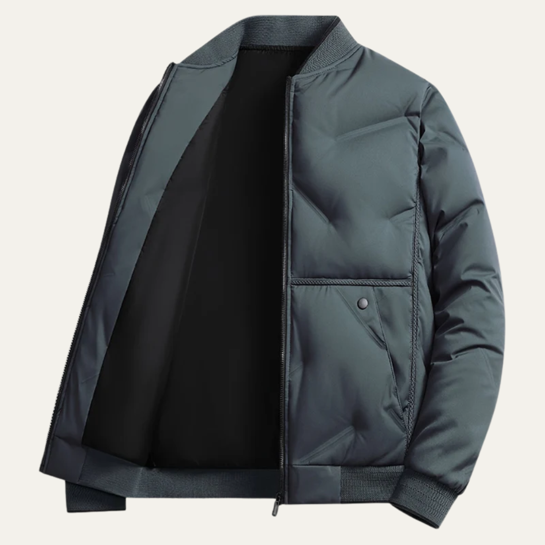 Men’s Quilted Rib Collar Bomber Jacket