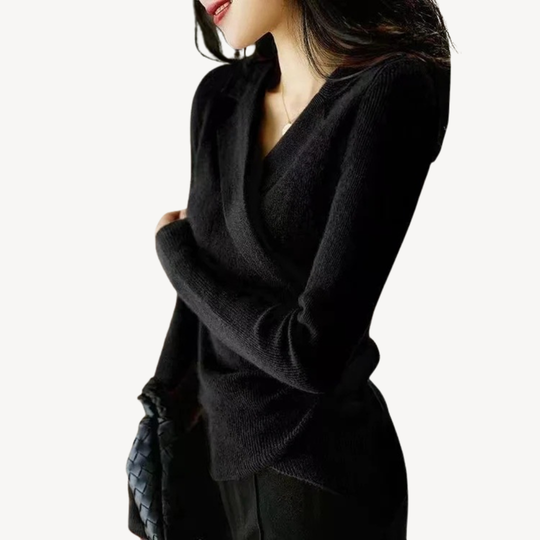 Women's Knit Wrap V-Neck Sweater
