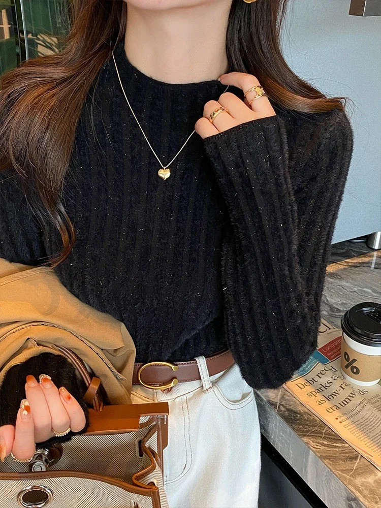 Warm Women's Wool Crew Neck Winter Sweater