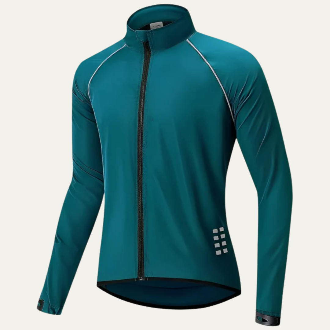 Men’s Reflective High Collar Full Zip Cycling Jacket