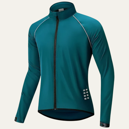 Men’s Reflective High Collar Full Zip Cycling Jacket