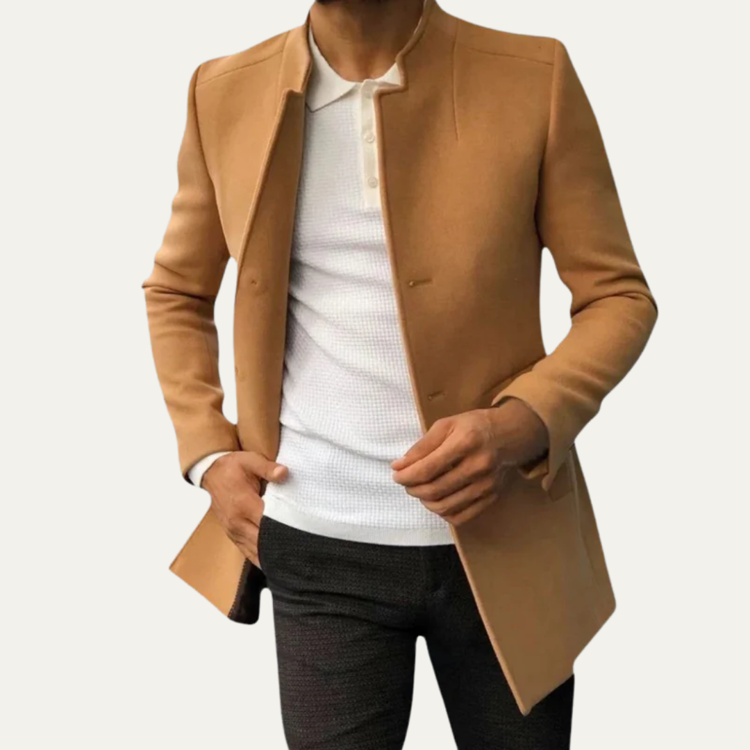 Men’s Minimalist Stand Collar Car Coat