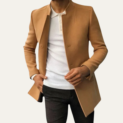 Men’s Minimalist Stand Collar Car Coat
