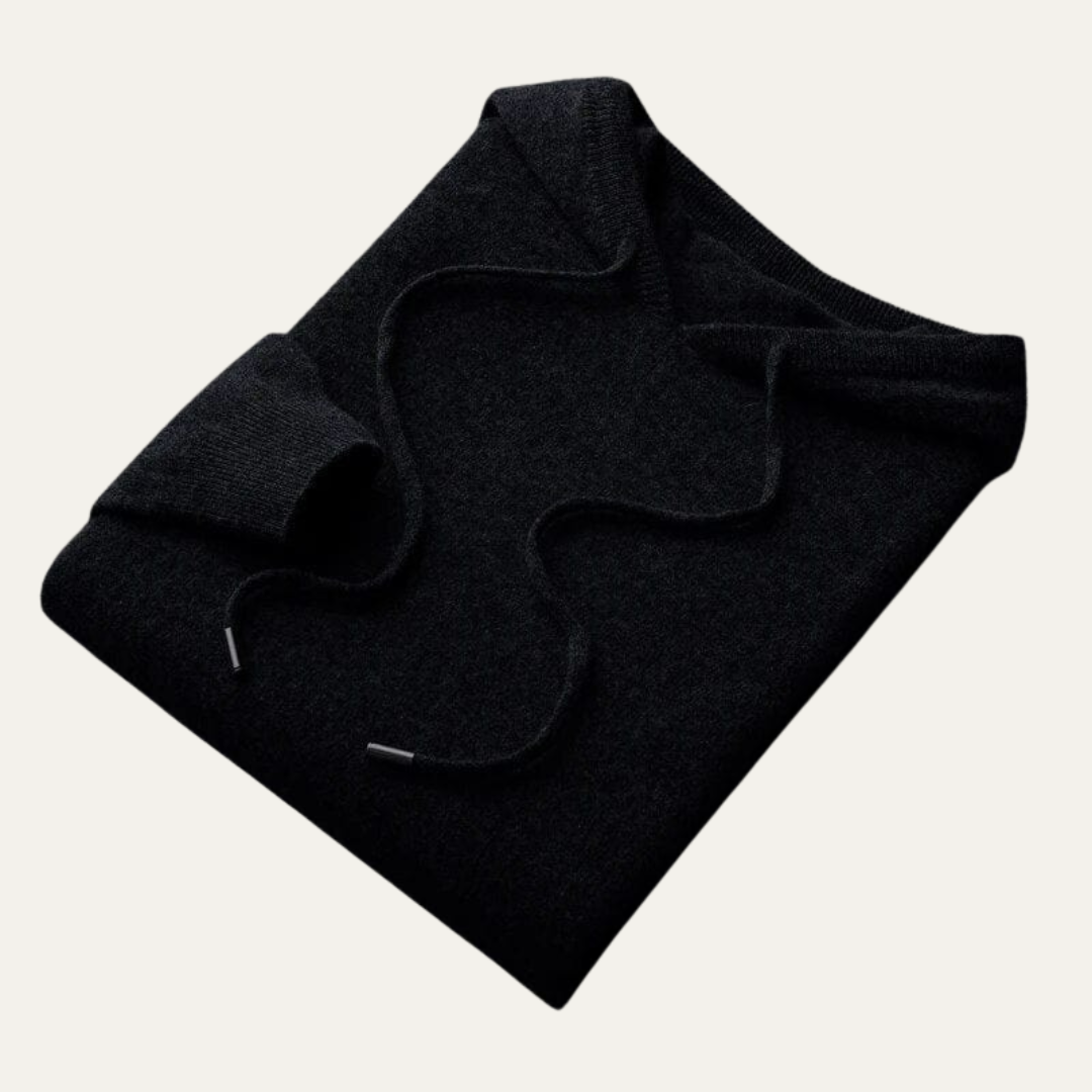 Men’s Fine-Knit Pullover Hooded Sweater